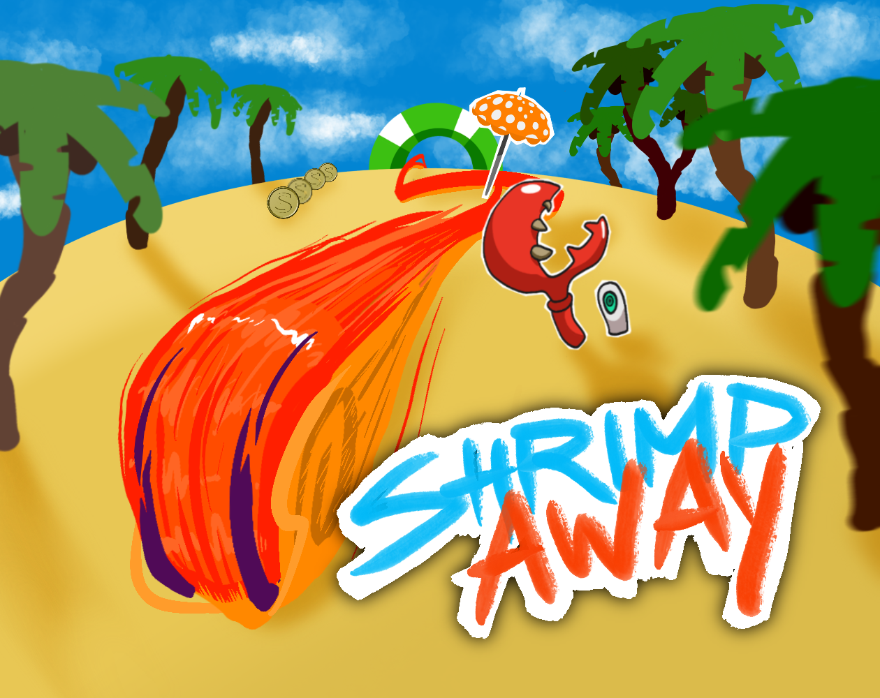 ShrimpAway — a beach arcade game